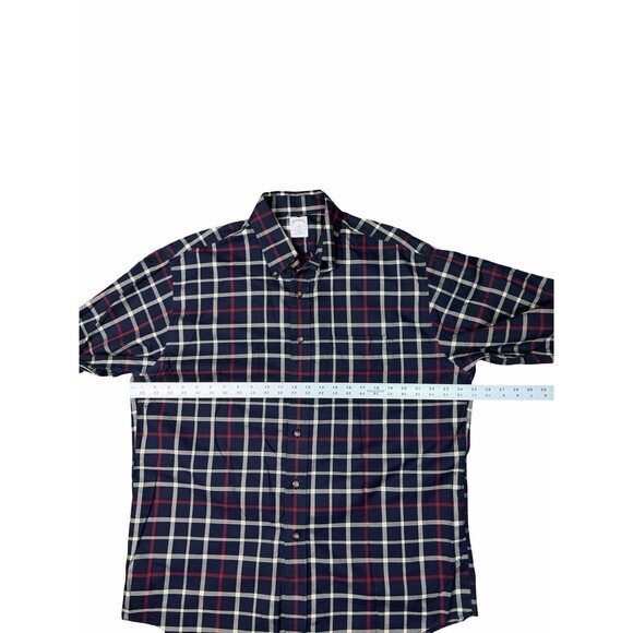 Brooks Brothers 346 Non Iron Button Shirt L Blue Plaid Long Sleeve Cotton NWOT - Picture 4 of 8